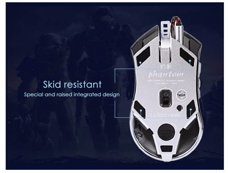 LUOM G60 Wired Nine Buttons Gaming Mouse Game Peripherals with LED for PC Laptop Computer
