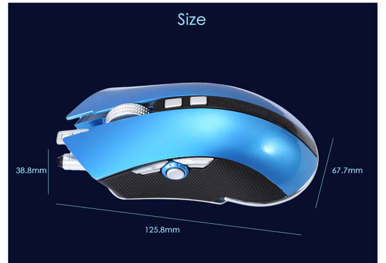 LUOM G60 Wired Nine Buttons Gaming Mouse Game Peripherals with LED for PC Laptop Computer