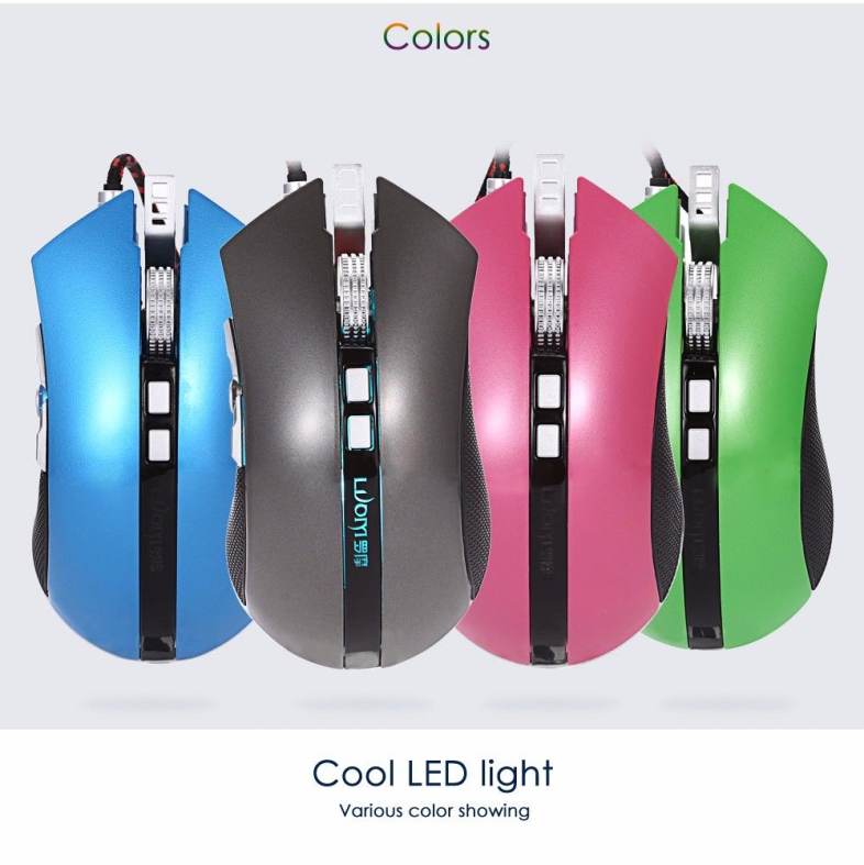 LUOM G60 Wired Nine Buttons Gaming Mouse Game Peripherals with LED for PC Laptop Computer