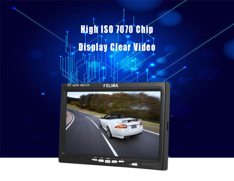 KELIMA 7 inch Car Display 18 LED Monitor Camera Support Rearview Camera Input