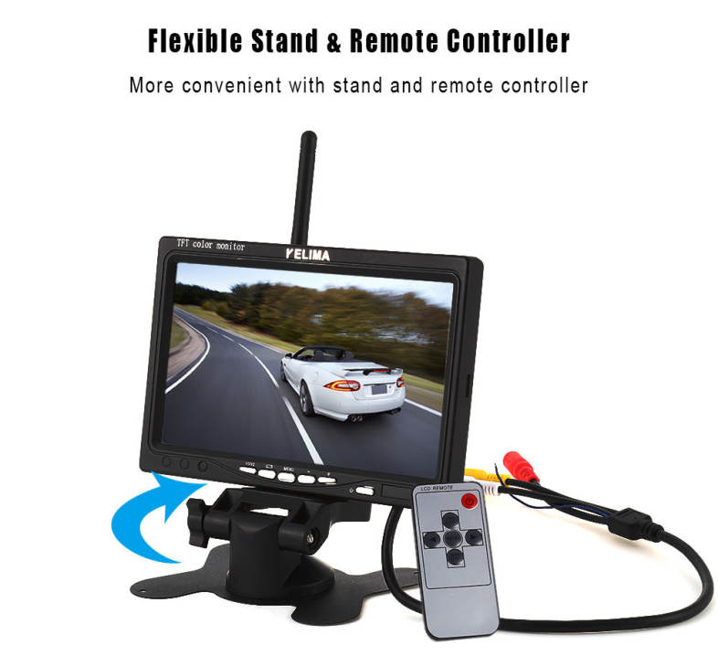 KELIMA 7 inch Car Display 18 LED Monitor Camera Support Rearview Camera Input