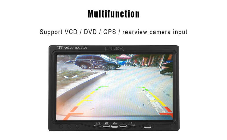 KELIMA 7 inch Car Display 18 LED Monitor Camera Support Rearview Camera Input