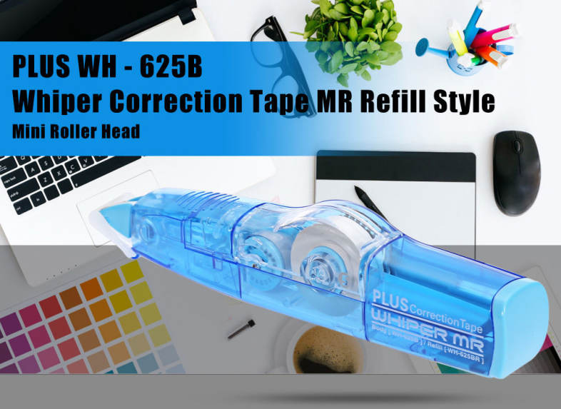 PLUS WH - 625B Whiper Mini Roller Correction Tape MR Refill Style for School Office