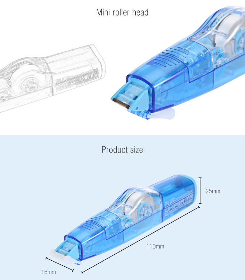 PLUS WH - 625B Whiper Mini Roller Correction Tape MR Refill Style for School Office