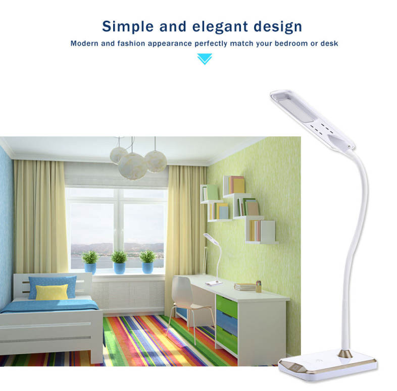DC 5V 5W 550LM LED Table Lamp Eye-protection Night Light with Wireless Desktop Charger