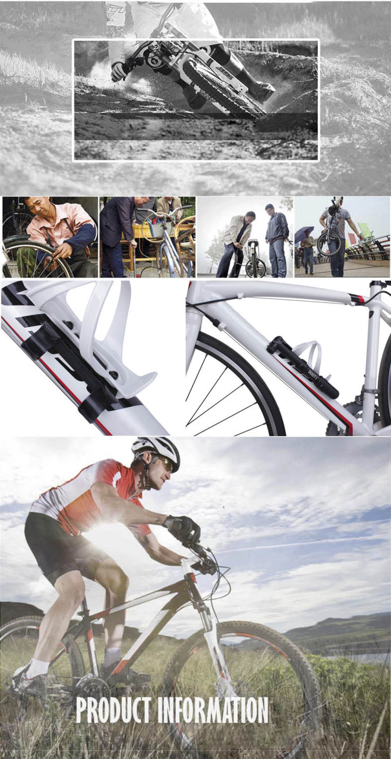 DUUTI Mini Portable Bike Bicycle Skidproof Pump Air Compressor Tire Inflator