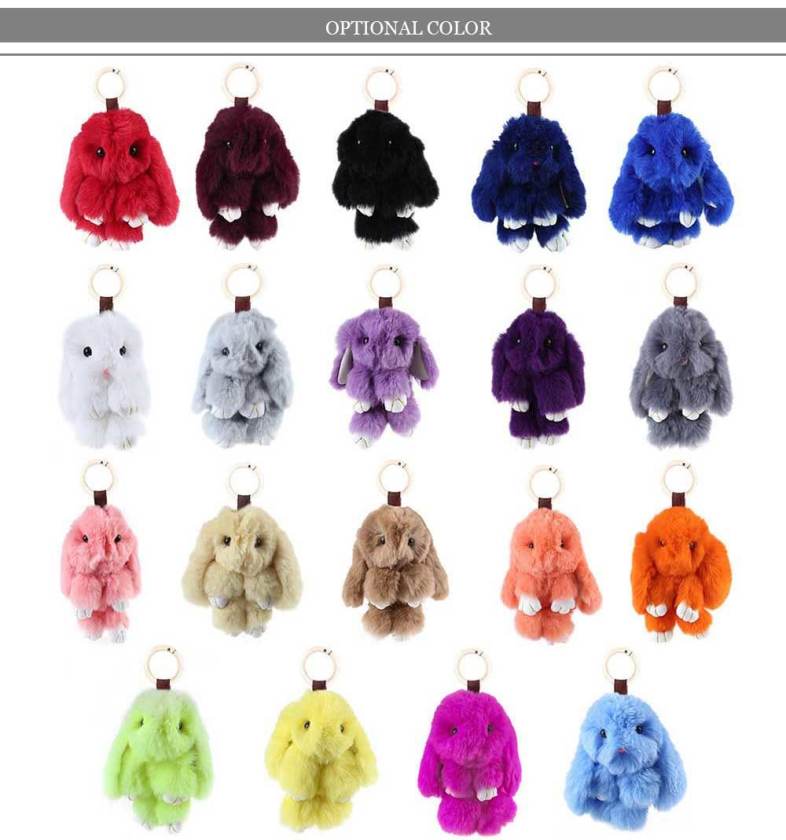 Fashionable Long Ear Design Key Ring Rabbit Car Pendant Accessory