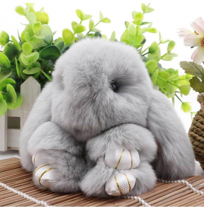 Fashionable Long Ear Design Key Ring Rabbit Car Pendant Accessory