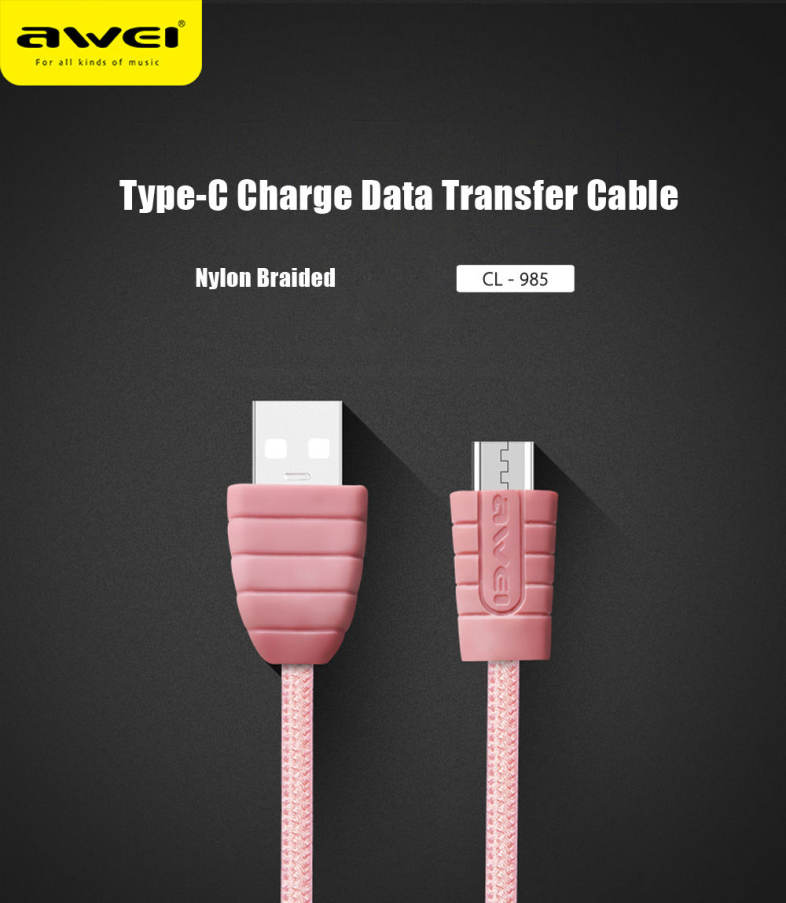 Awei CL - 985 Type-C Nylon Braided Charge Data Transfer Cable 1m
