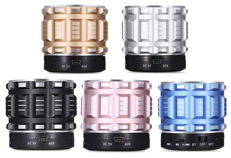 E-WONDERLAND Mini Wireless Bluetooth Bass Speaker Support FM Handsfree AUX TF Card Input