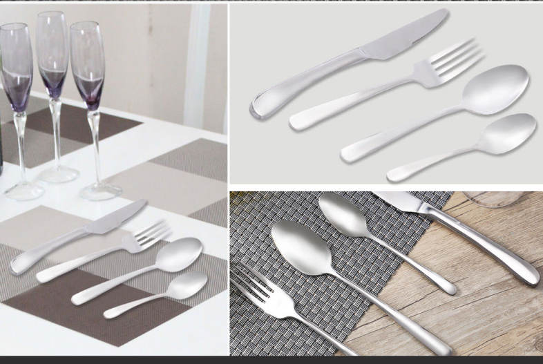 4pcs Portable Stainless Steel Spoon Fork Knife Tableware