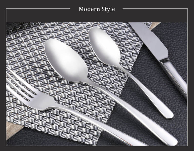 4pcs Portable Stainless Steel Spoon Fork Knife Tableware