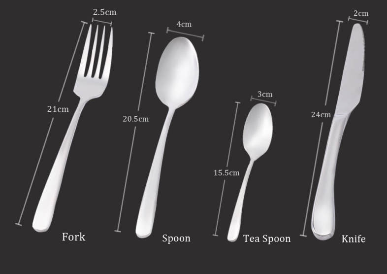 4pcs Portable Stainless Steel Spoon Fork Knife Tableware