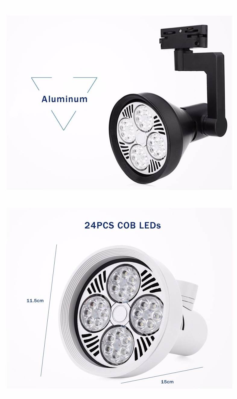 AC 110 - 240V 30W 2700LM COB LED Spotlight Track Lamp Clothing Store Ceiling Wall Light