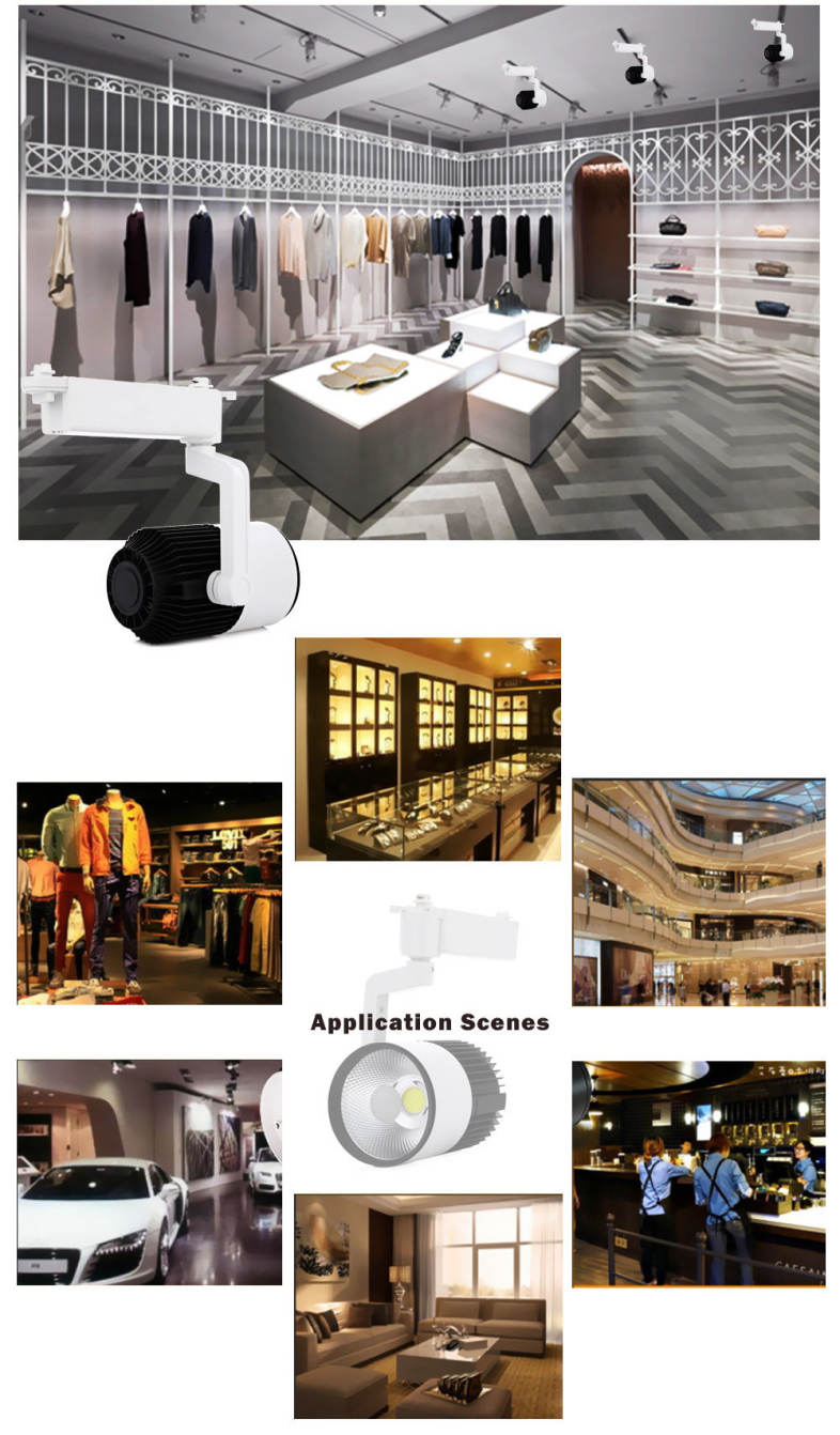 AC 110 - 260V 20W 1800LM COB LED Spotlight Track Lamp Clothing Store Ceiling Wall Light