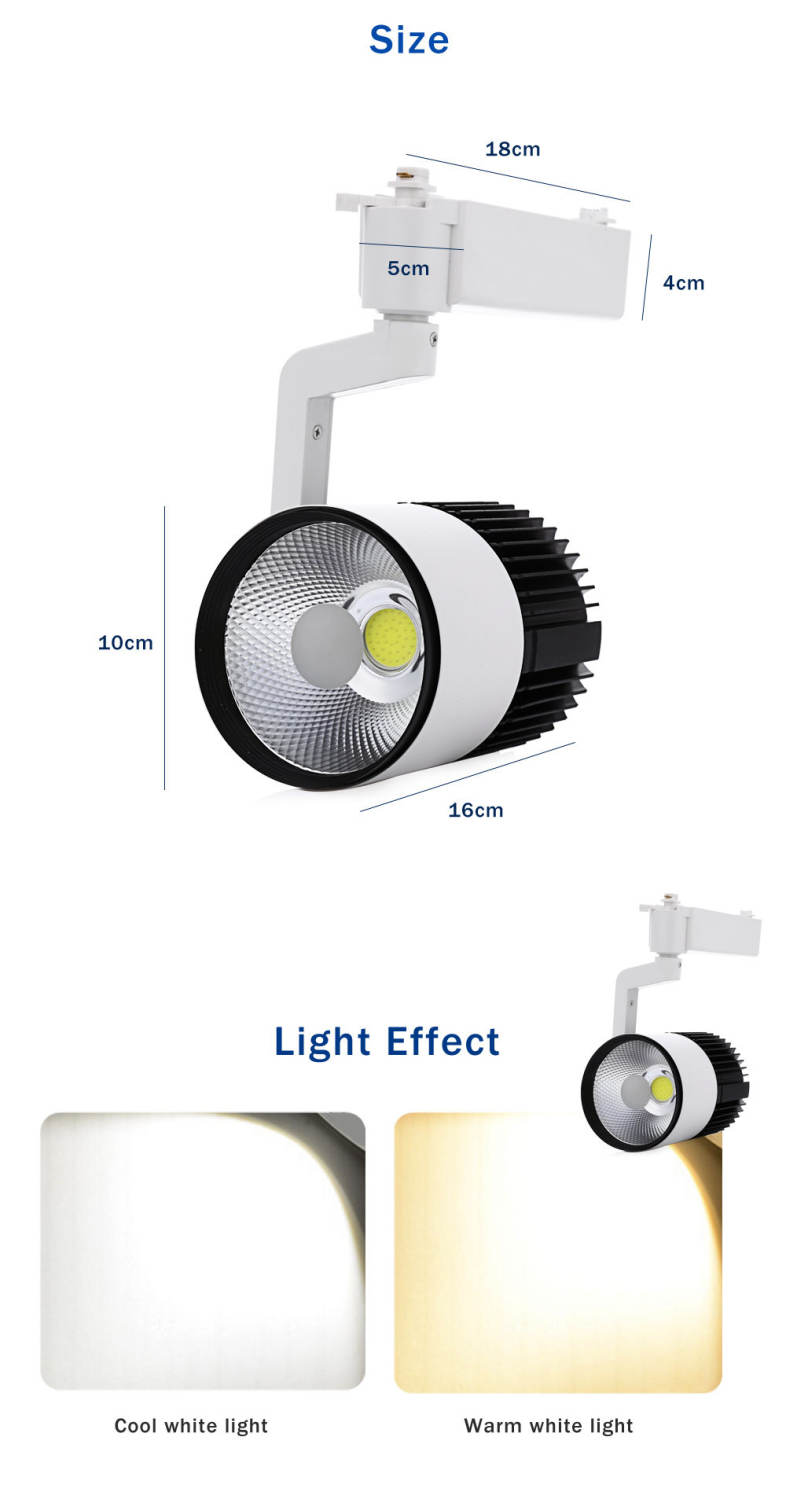 AC 110 - 260V 20W 1800LM COB LED Spotlight Track Lamp Clothing Store Ceiling Wall Light