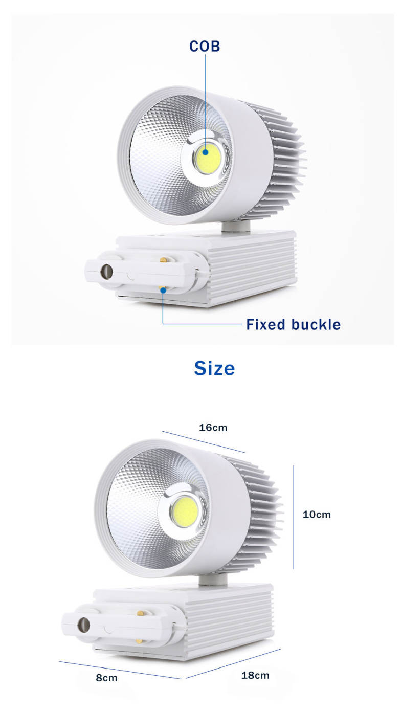 AC 110 - 240V 20W 1800LM COB LED Spotlight Track Lamp Clothing Store Ceiling Wall Light