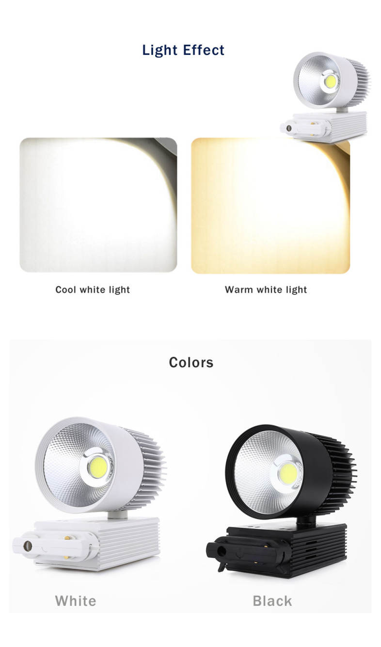 AC 110 - 240V 20W 1800LM COB LED Spotlight Track Lamp Clothing Store Ceiling Wall Light