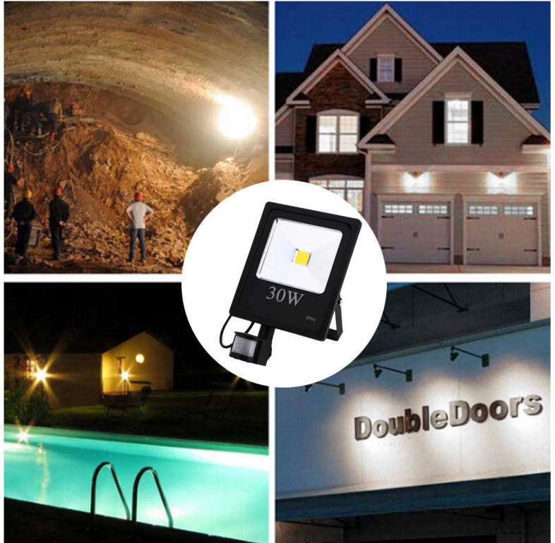 AC 85 - 265V 30W 2800 - 3000LM Human Body Infrared Sensor LED Flood Light Garden Lamp