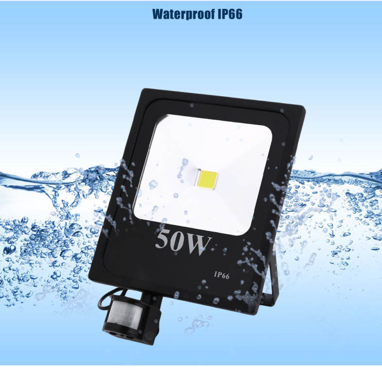 AC 85 - 265V 50W 4800 - 5000LM Human Body Infrared Sensor LED Flood Light Garden Lamp