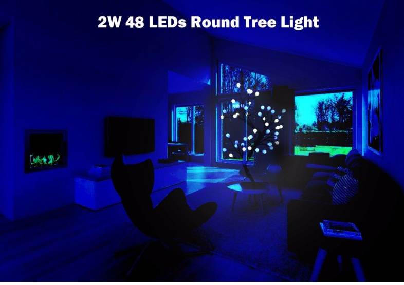 2W 48 LEDs Round Tree Light Decoration Night Lamp for Home