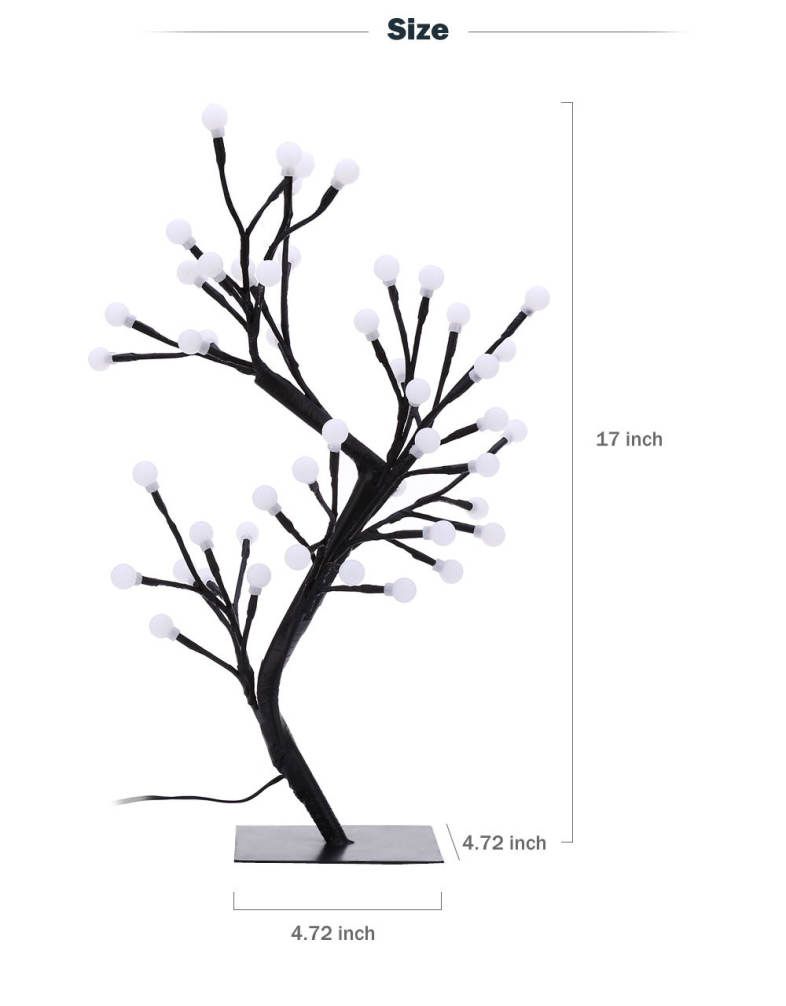 2W 48 LEDs Round Tree Light Decoration Night Lamp for Home