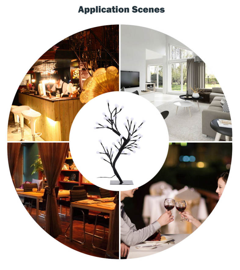 2W 48 LEDs Round Tree Light Decoration Night Lamp for Home