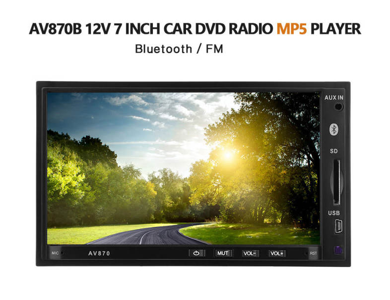 AV870B 12V Car DVD Radio RDS MP5 Player 7 inch with Bluetooth 2.1 FM
