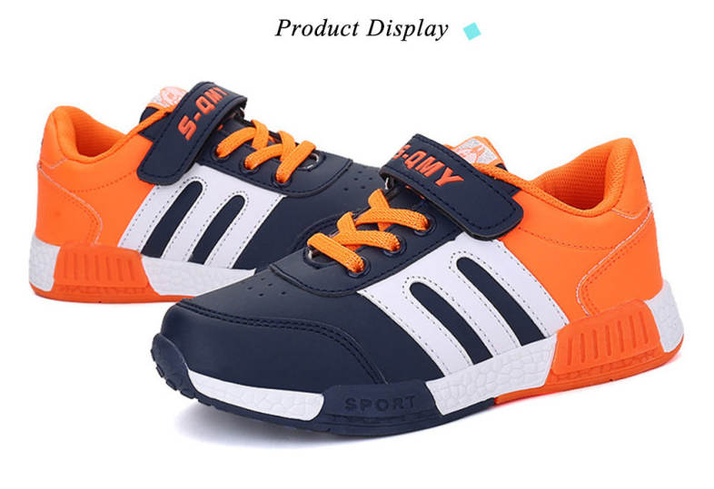 SHENQIMIANYANG Casual Color Block Breathable Lace Up Boys Sneaker