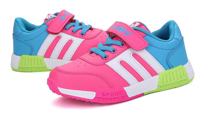 SHENQIMIANYANG Casual Color Block Breathable Lace Up Boys Sneaker