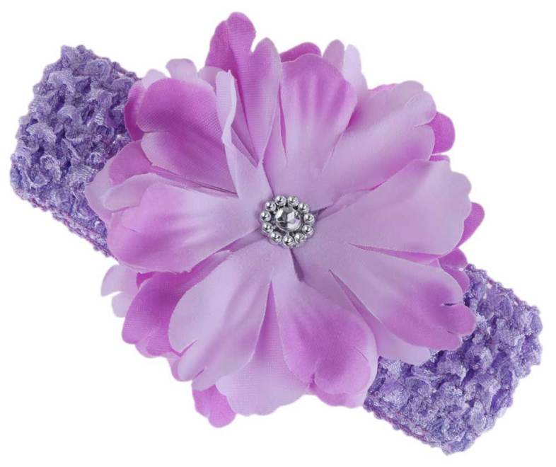 Fashionable Peony Rhinestone Design Hair Accessories Oversize Hair Band for Girls