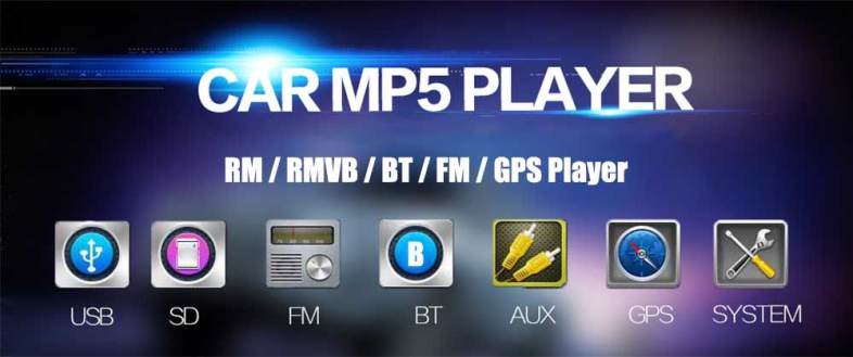 8001 7 inch 2-din 12V Car Multimedia MP5 Player with Camera GPS AM FM Bluetooth Function