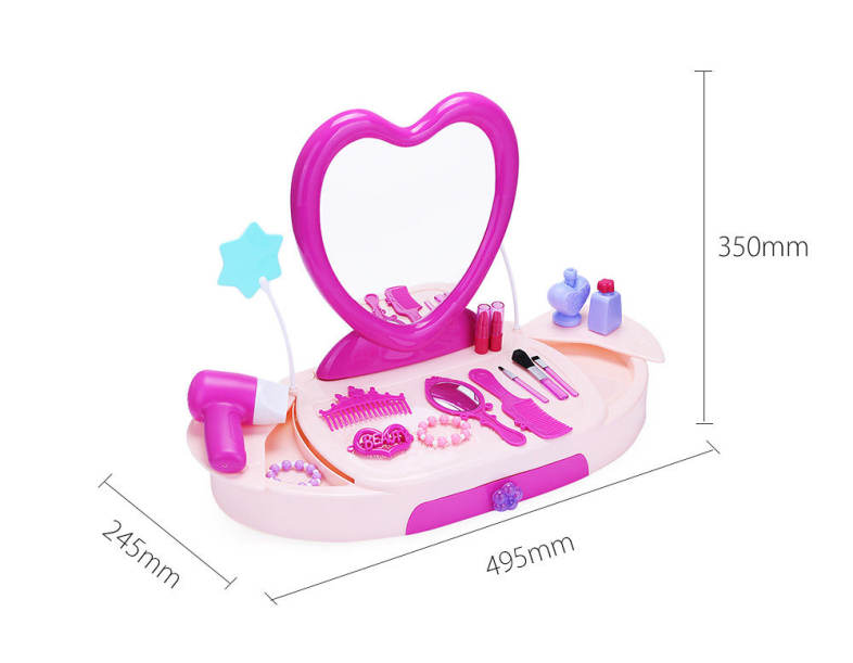 Bowa 19pcs Kids Makeup Tools Box Educational Pretend Play Toy Present