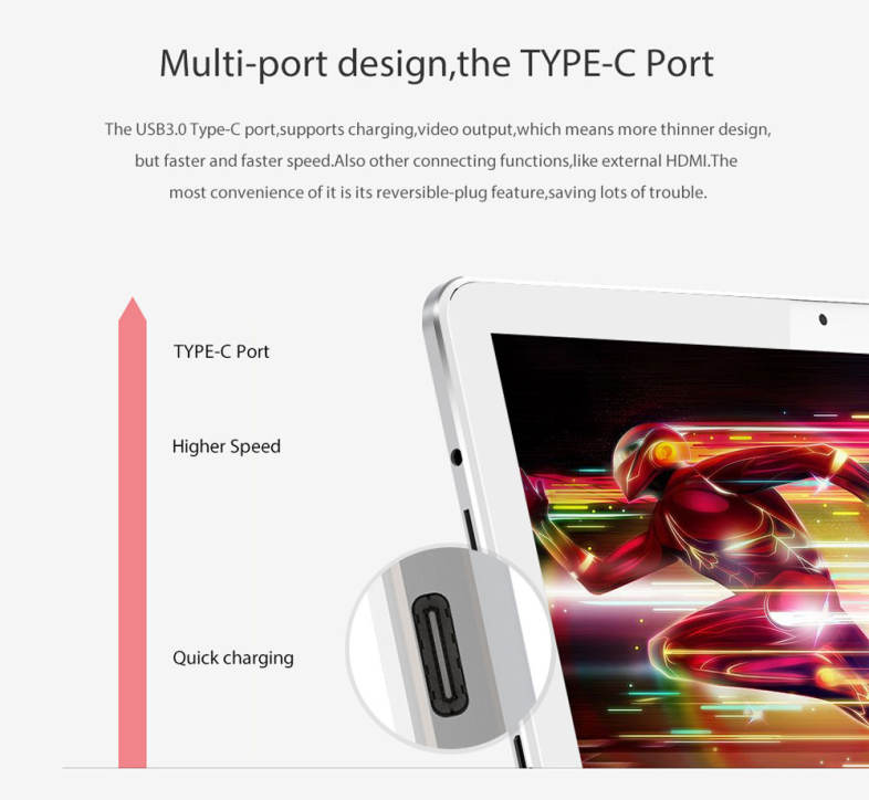 Cube Mix Plus 2 in 1 Tablet PC 10.6 inch Windows 10 IPS Capacitive Screen Intel Kaby Lake Core M3-7Y30 Dual Core 1.61GHz 4GB RAM 128GB SSD 2.0MP   5.0MP Cameras Bluetooth 4.0 OTA OTG