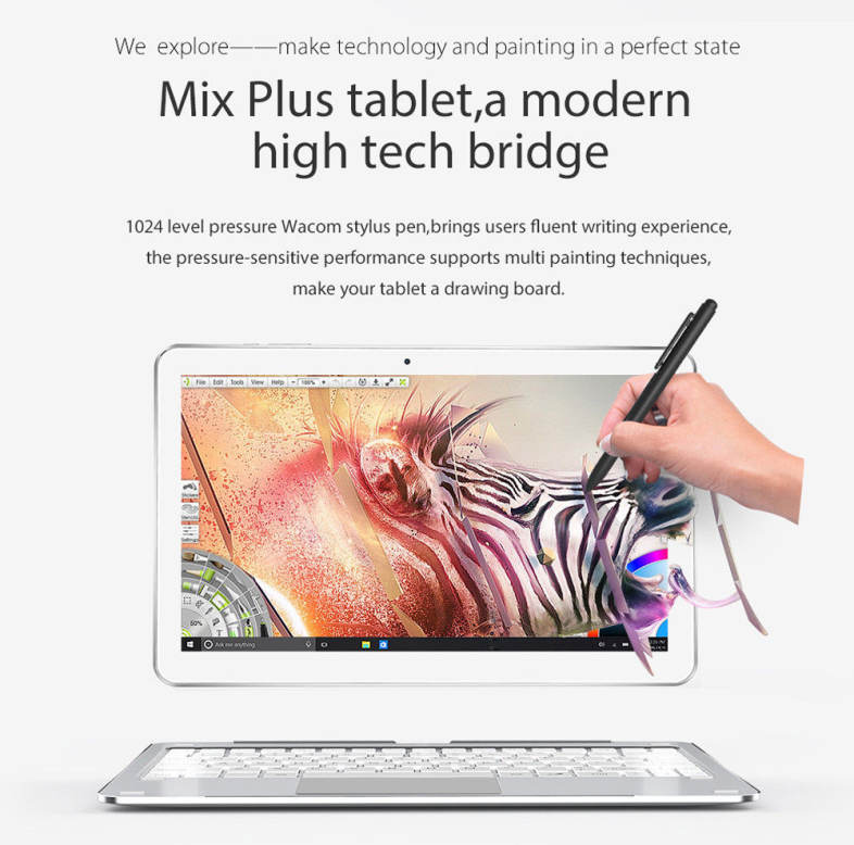 Cube Mix Plus 2 in 1 Tablet PC 10.6 inch Windows 10 IPS Capacitive Screen Intel Kaby Lake Core M3-7Y30 Dual Core 1.61GHz 4GB RAM 128GB SSD 2.0MP   5.0MP Cameras Bluetooth 4.0 OTA OTG