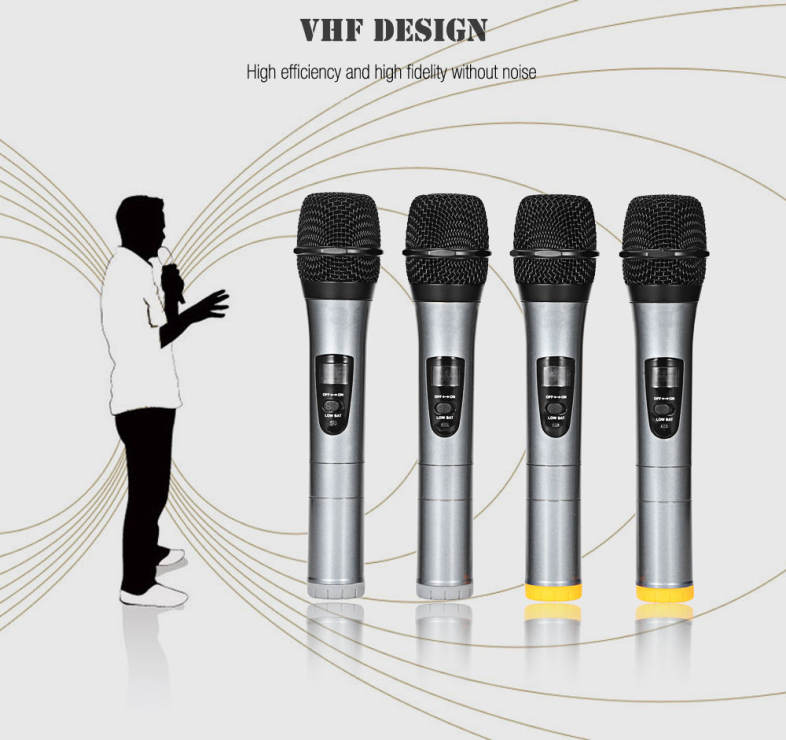 WEISRE U - 400 Professional 220 - 270MHz VHF Wireless Handheld 4-channel Transmitter Mic Set