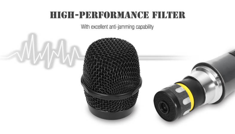 WEISRE U - 400 Professional 220 - 270MHz VHF Wireless Handheld 4-channel Transmitter Mic Set