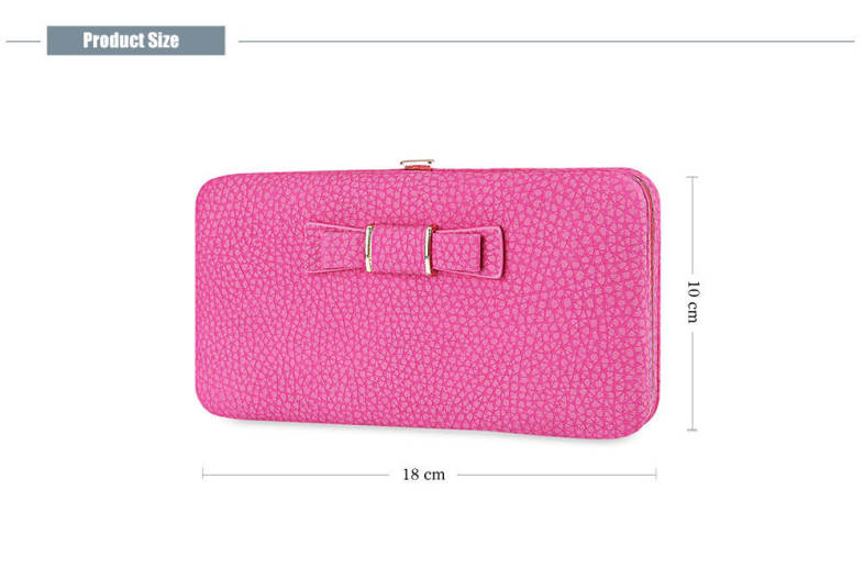 Guapabien Sweet Bowknot Zip Around Women Purse