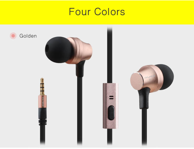AWEI ES910i 3.5MM Plug Stereo Music Earphones Headphones