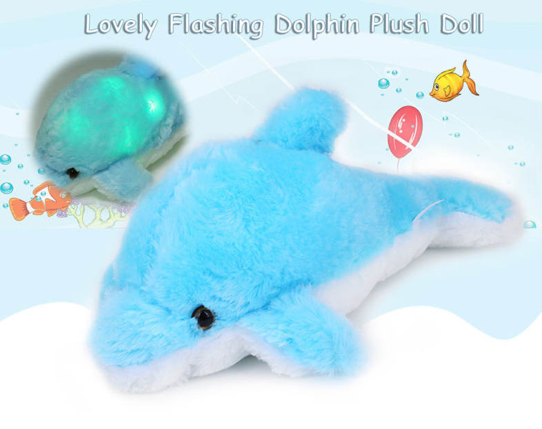 Stuffed Lovely Dolphin Plush Doll Toy with Light Birthday Christmas Present