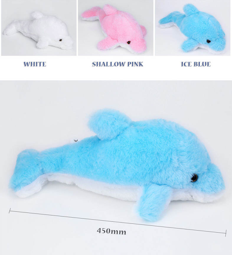 Stuffed Lovely Dolphin Plush Doll Toy with Light Birthday Christmas Present