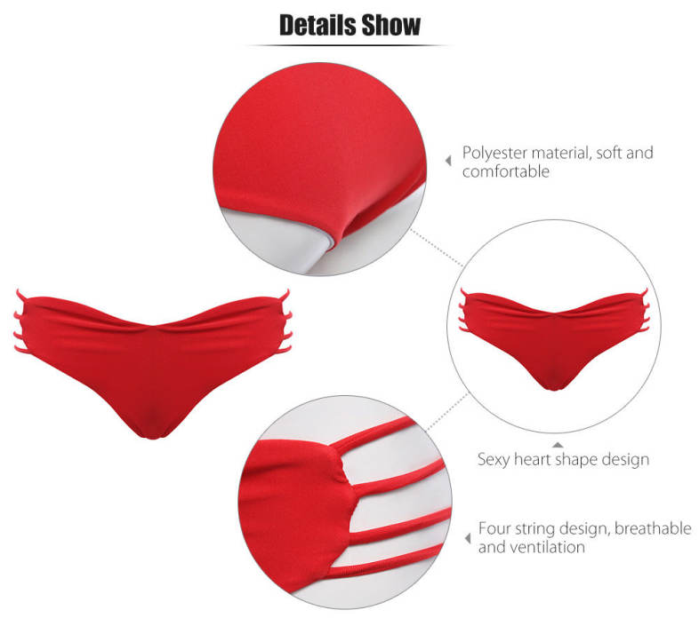 Women Sexy Heart Shape Thong Swimming Bikini Pants