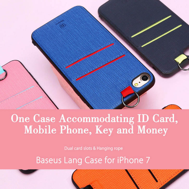 Baseus Lang Series PU Protective Skin Dual Card Slot for iPhone 7