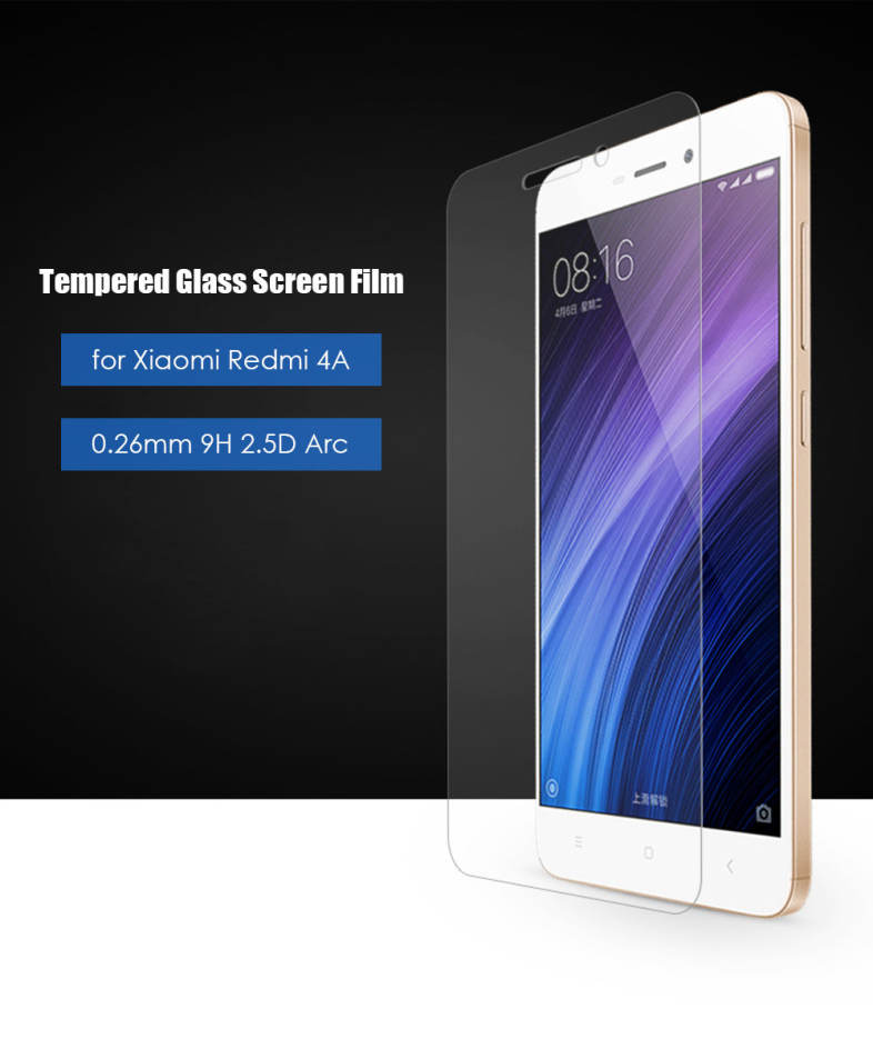 Luanke Tempered Glass Screen Protective Film for Xiaomi Redmi 4A Ultra-thin 0.26mm 2.5D 9H Explosion-proof Protector