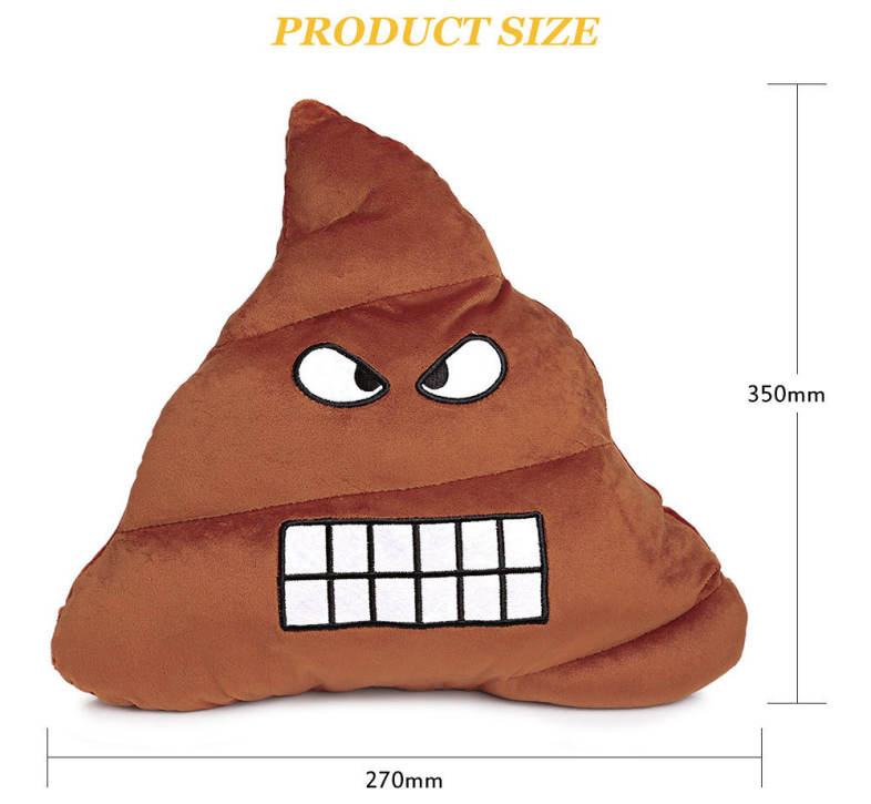 Funny Poop Expression Grinning Emoticon Pillow Stuffed Plush Doll Decor Christmas Present
