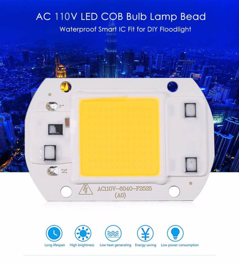 AC 110V 30W 2400LM LED COB Bulb Lamp Bead Waterproof Smart IC Fit for DIY Floodlight
