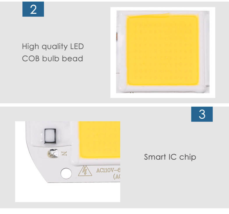 AC 110V 30W 2400LM LED COB Bulb Lamp Bead Waterproof Smart IC Fit for DIY Floodlight
