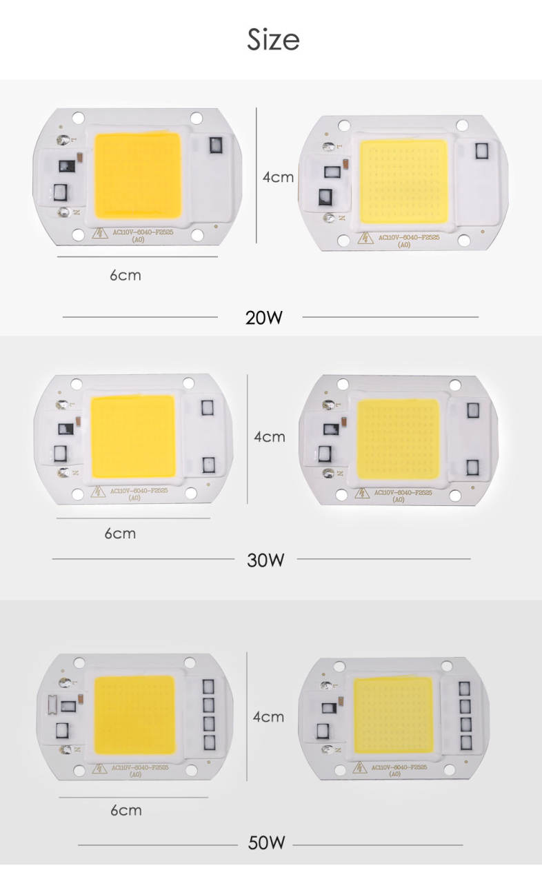 AC 110V 30W 2400LM LED COB Bulb Lamp Bead Waterproof Smart IC Fit for DIY Floodlight