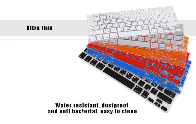 Water Resistant TPU American Russian Laptop Keyboard Protective Film for MacBook Air Pro 13 / 15 inch