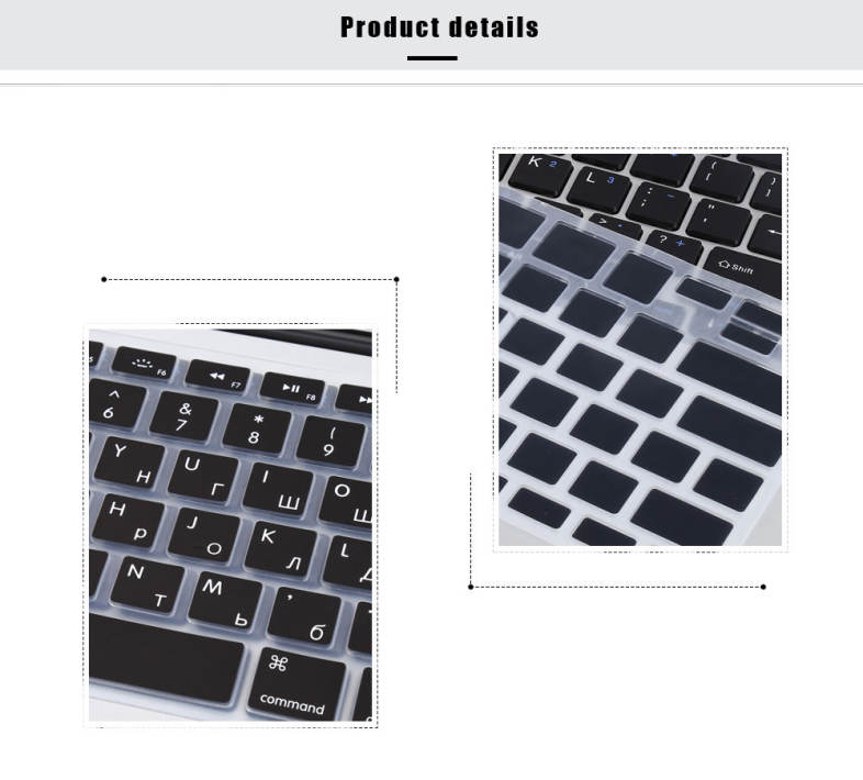 Water Resistant TPU American Russian Laptop Keyboard Protective Film for MacBook Air Pro 13 / 15 inch